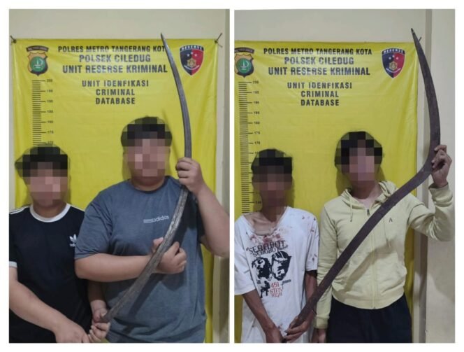 
					Siang Bolong Bawa Celurit, Lima Pemuda di Karang Tengah Diamankan Polisi